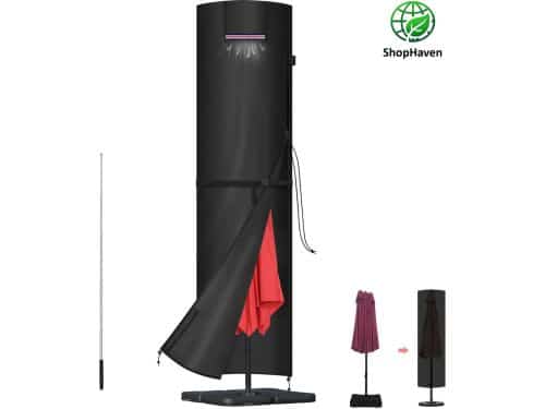 Parasolhoes Beschermhoes voor Parasol Ø 3-4m - Waterdichte Parasolhoes met