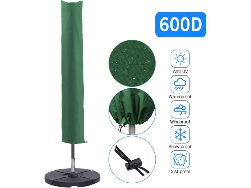 Parasolhoes, robuust, waterdicht, tuinparasol, met trekkoord aan de onderkant