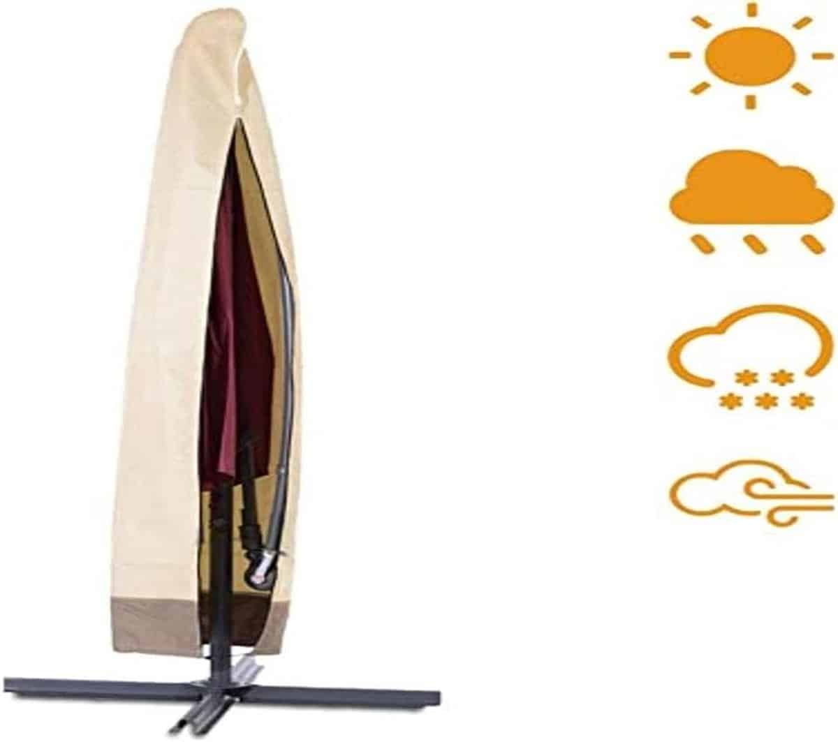 parasolhoes van 600d oxford, waterdicht en uv bescherming, geschikt voor tuinparasols
