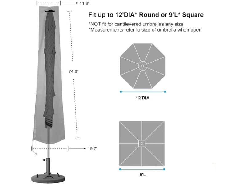 Parasolhoes - Waterdicht en UV-bestendig - 1 stuk - 190