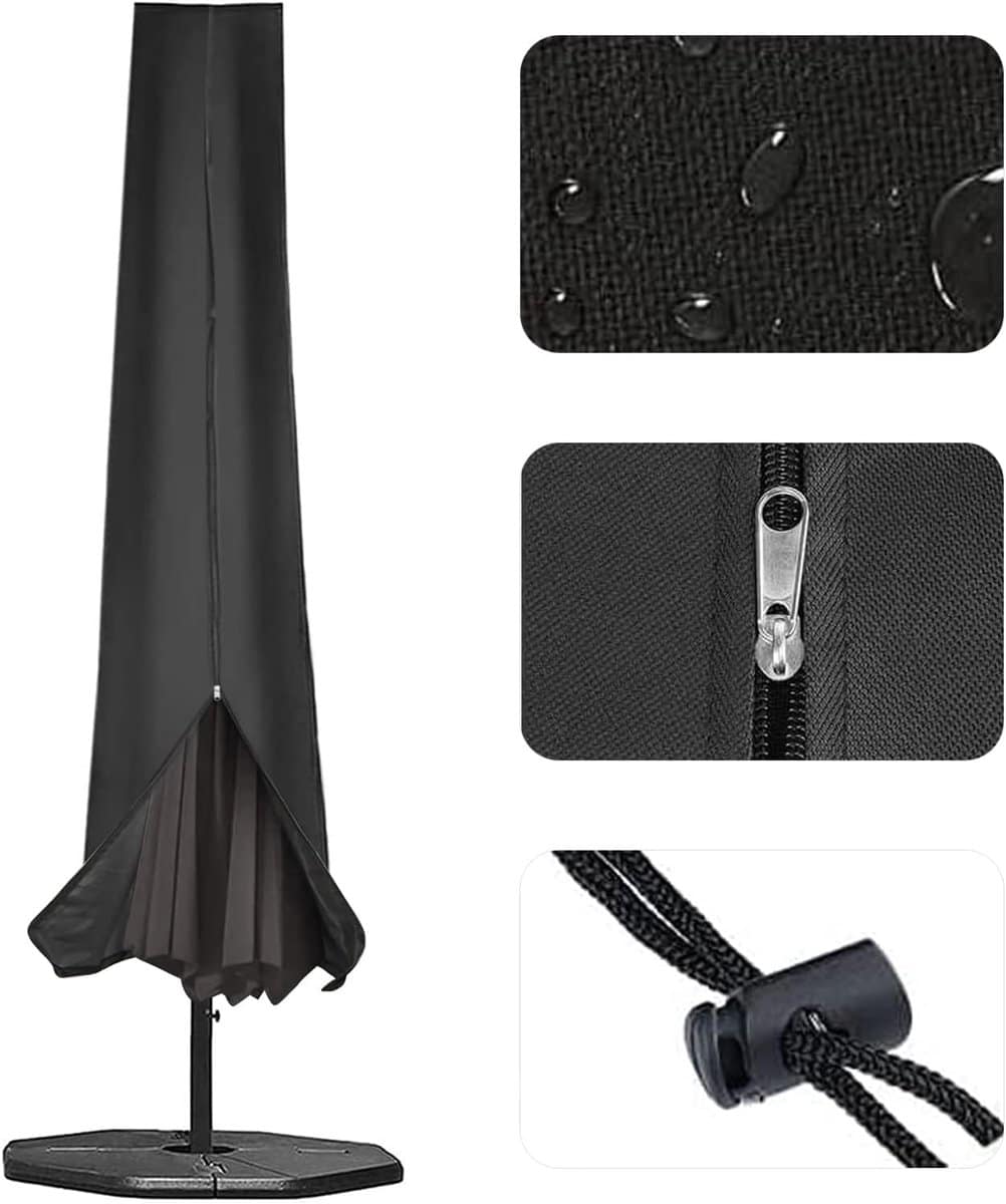 parasolhoes waterdicht zwart 600d 190 x