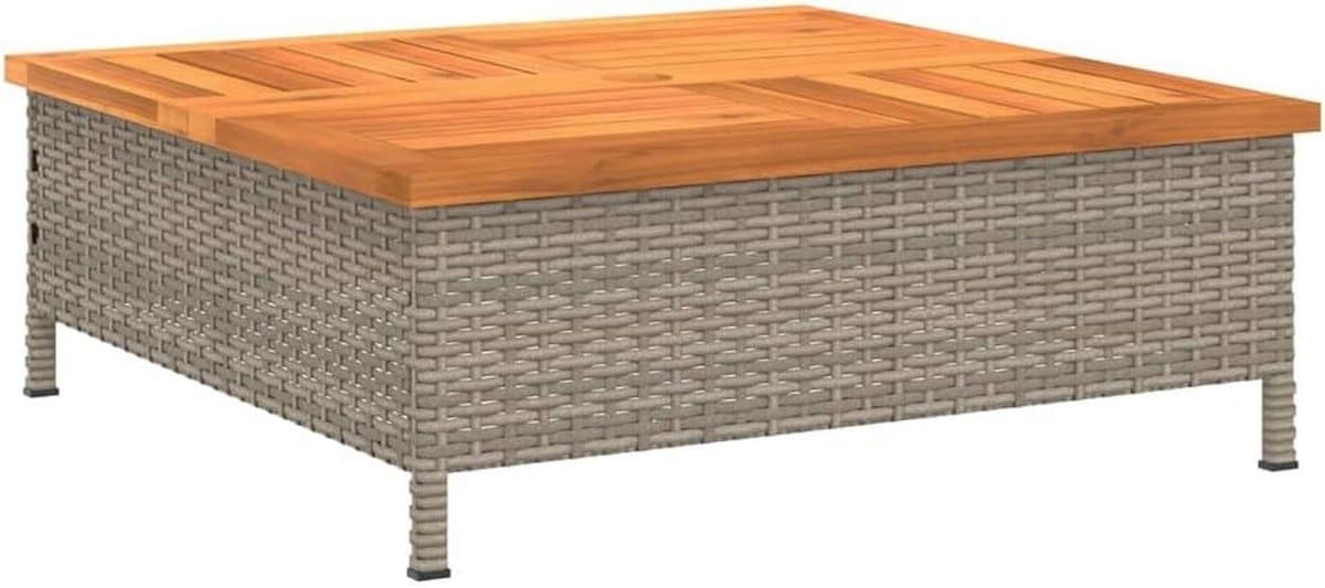 parasolvoet 70x70x25 cm poly rattan en acacia hout tuinmeubelen