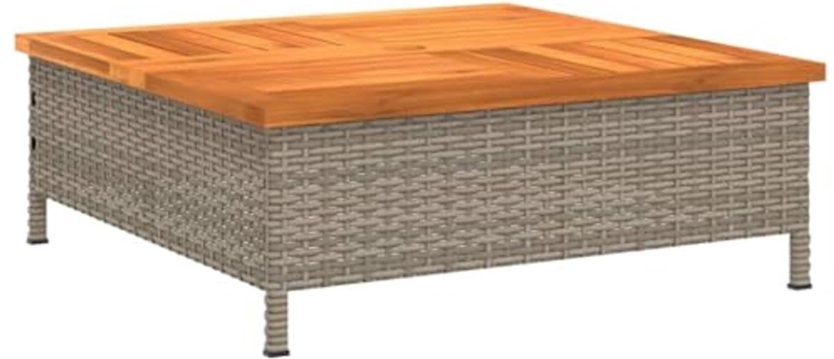 parasolvoet 70x70x25 cm poly rattan en acacia hout tuinmeubelen