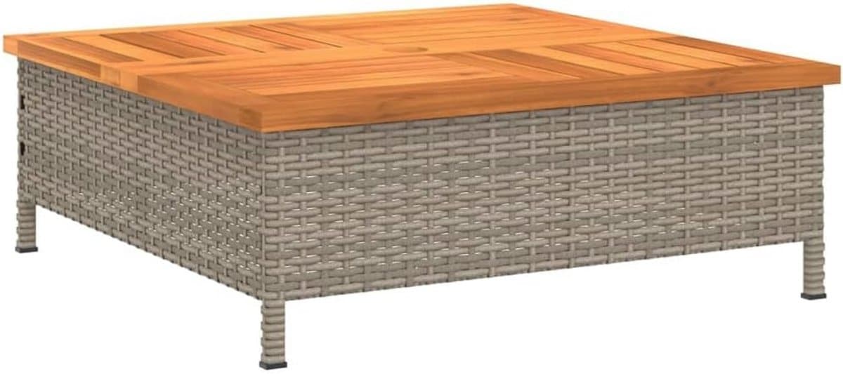 parasolvoet 70x70x25 cm poly rattan en acacia hout tuinmeubelen