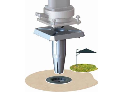 Parasolvoet Inzetstuk - Verankeringspoot Aluminium - Schuine Parasol Plaatsen