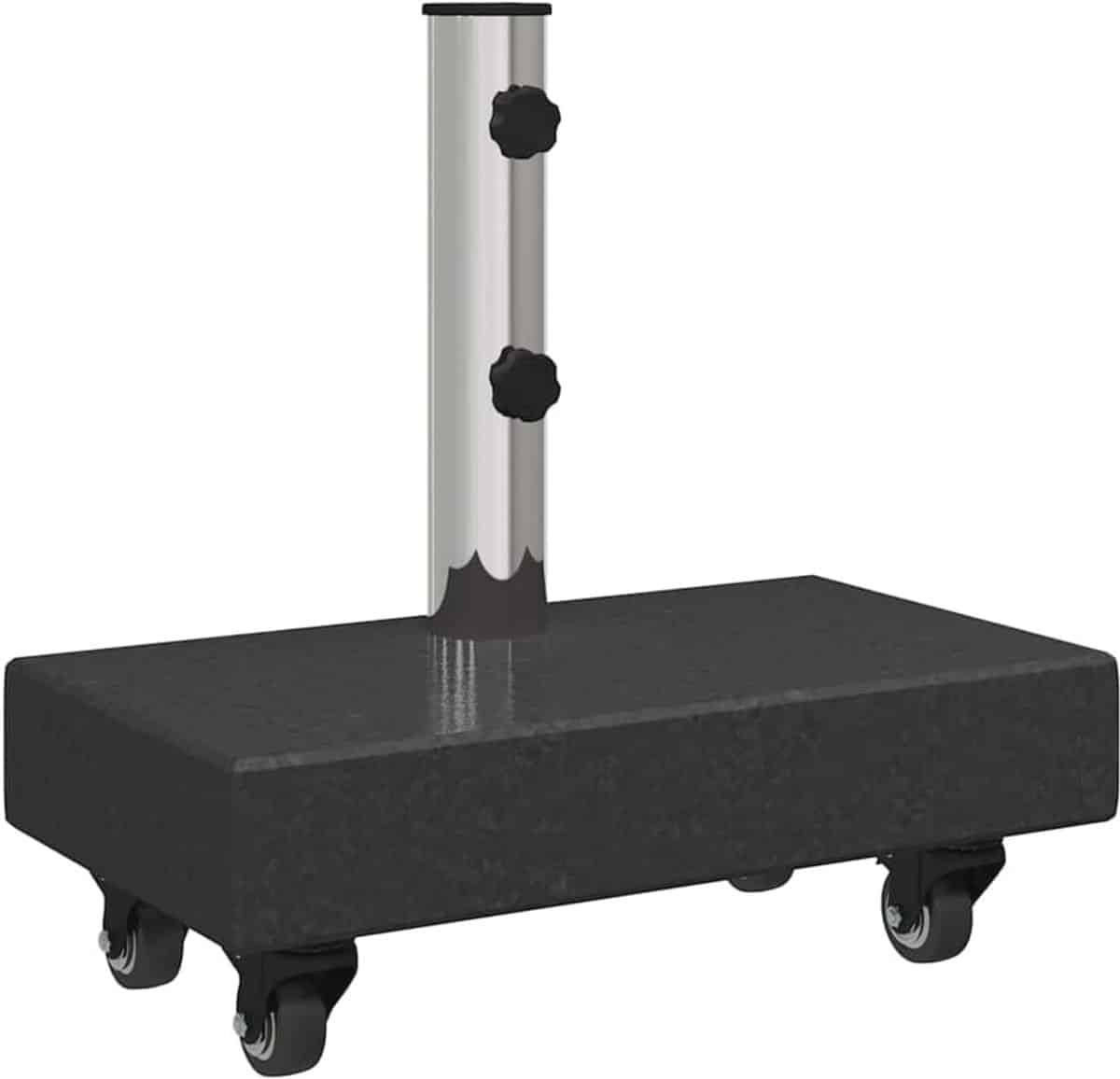 parasolvoet met wielen voor Ø38/48 mm stokken zwart graniet