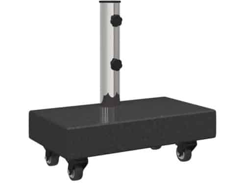 Parasolvoet met Wielen voor Ø38/48 mm Stokken - Zwart Graniet