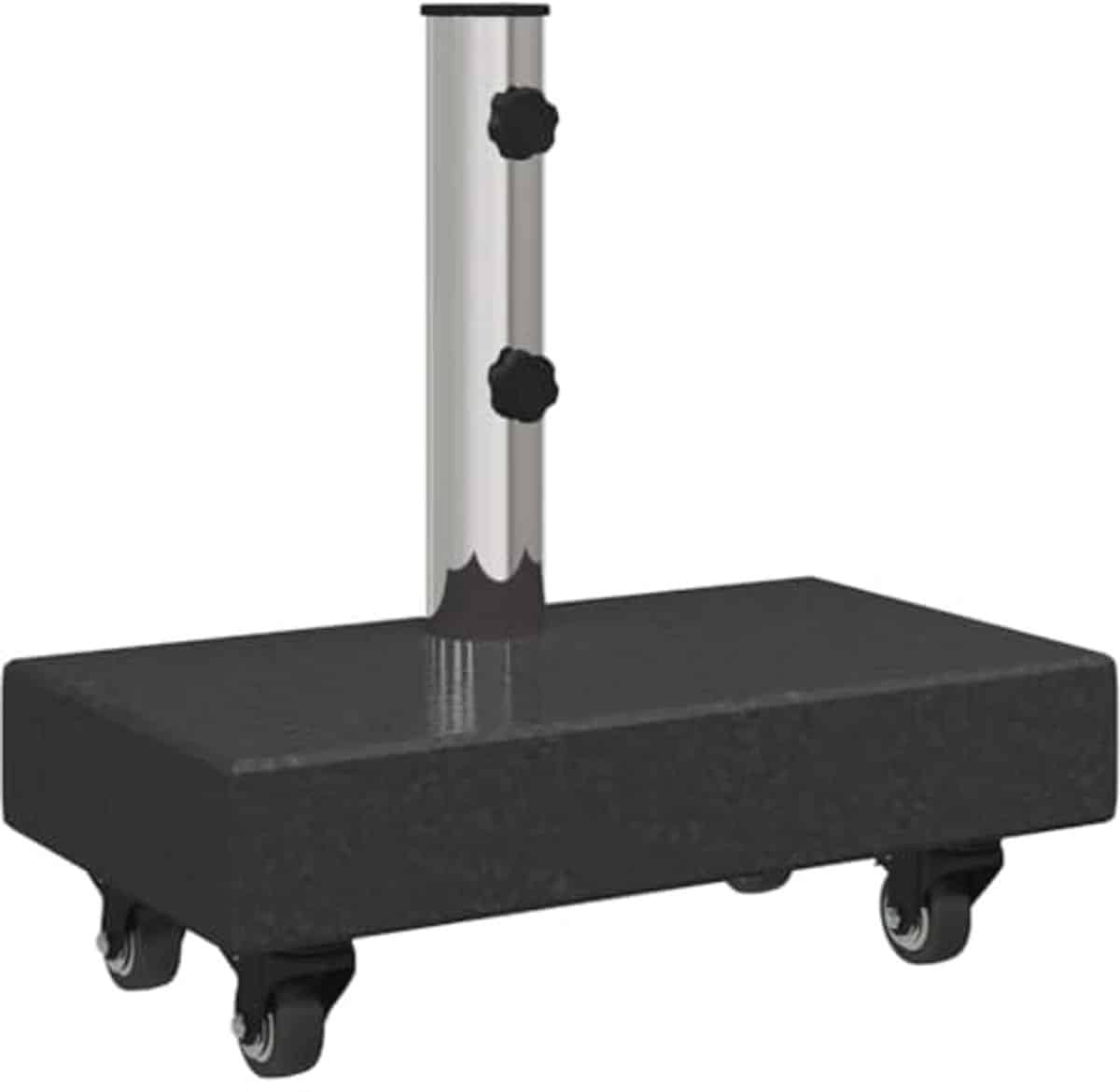parasolvoet met wielen voor Ø38/48 mm stokken zwart graniet