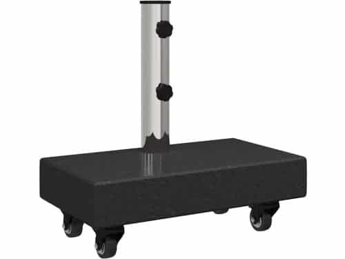 Parasolvoet met Wielen voor Ø38/48 mm Stokken - Zwart Graniet