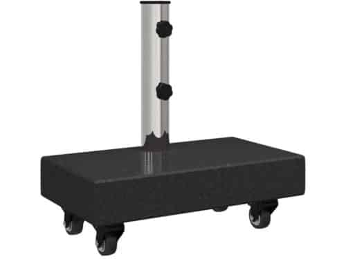 Parasolvoet met Wielen voor Ø38/48 mm Stokken - Zwart Graniet