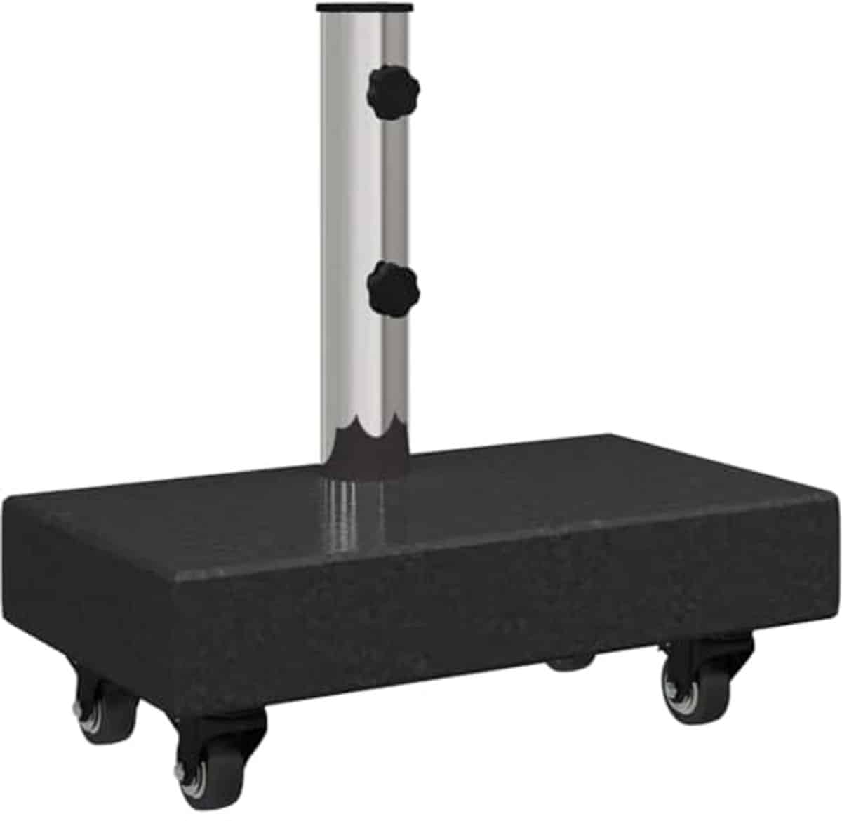 parasolvoet met wielen voor Ø38/48 mm stokken zwart graniet
