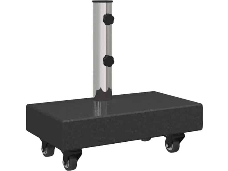 Parasolvoet met Wielen voor Ø38/48 mm Stokken - Zwart Graniet