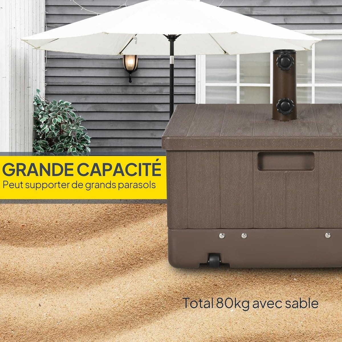 parasolvoet op wielen stevig en verplaatsbaar voor stabiele