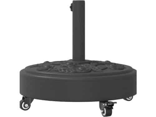 Parasolvoet op Wielen - Verrijdbaar - Weerbestendig - Zwart