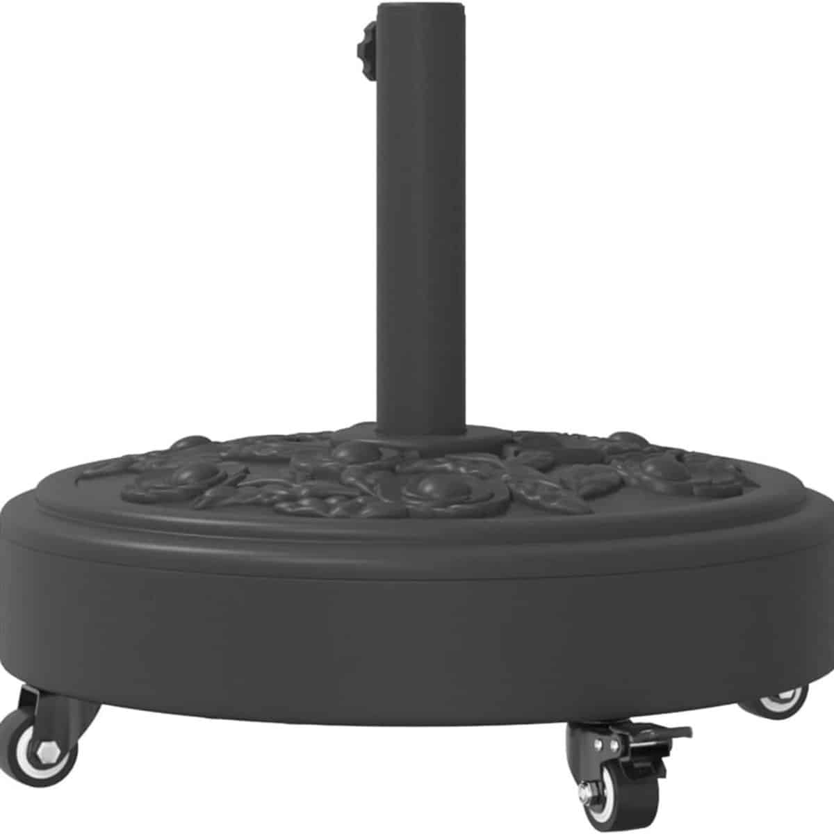 parasolvoet op wielen verrijdbaar weerbestendig zwart