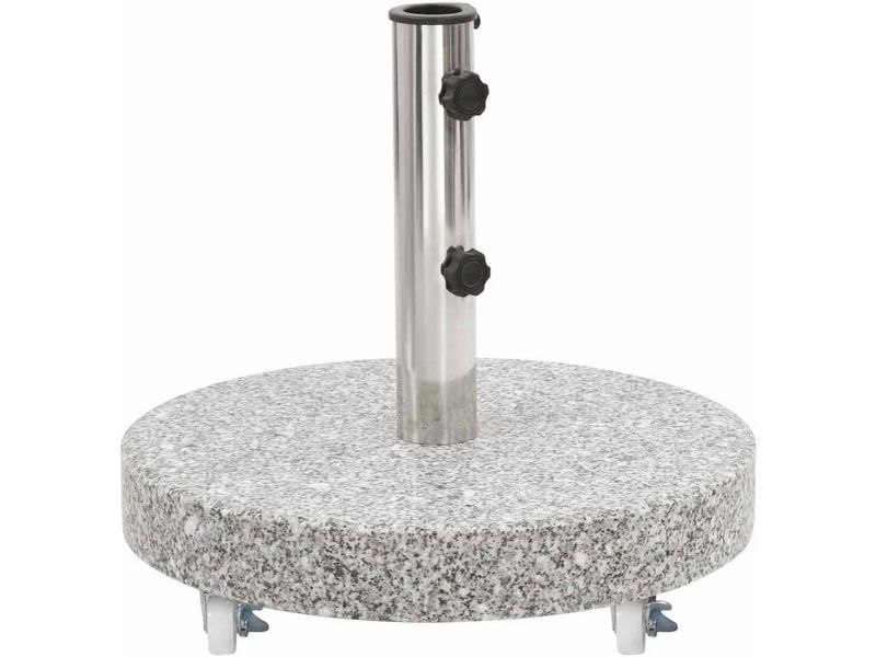 Parasolvoet van Graniet 30kg - Stabiele Parasolstandaard met Wielen en