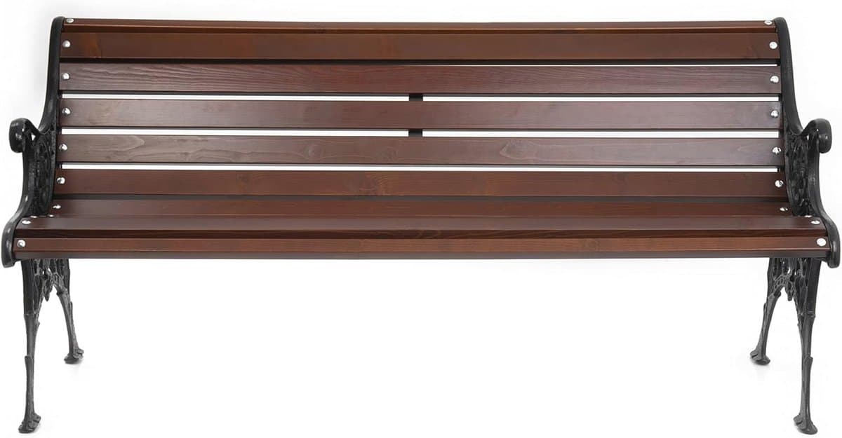parkbank van gietenijzer en massief grenenhout voor tuin en buiten