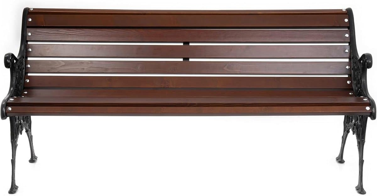 parkbank van gietenijzer en massief grenenhout voor tuin en buiten