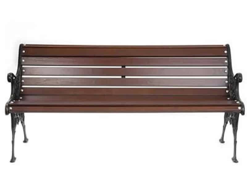 Parkbank van gietenijzer en massief grenenhout voor tuin en buiten