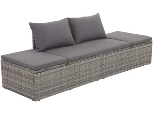 Patio Bed met Kussens - Verstelbare Lounge Stoel voor Buiten