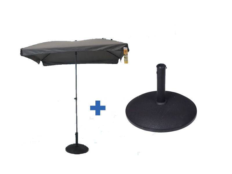 Patmos 210x140cm grijs met 25kg voet