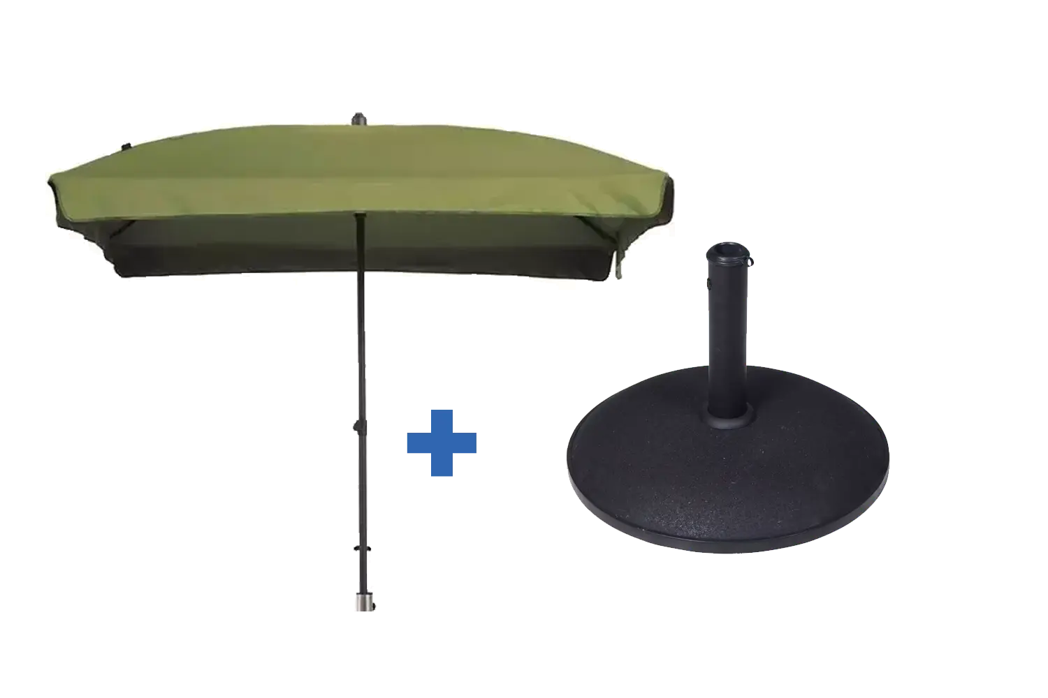 patmos 210x140cm sage groen met 25kg voet