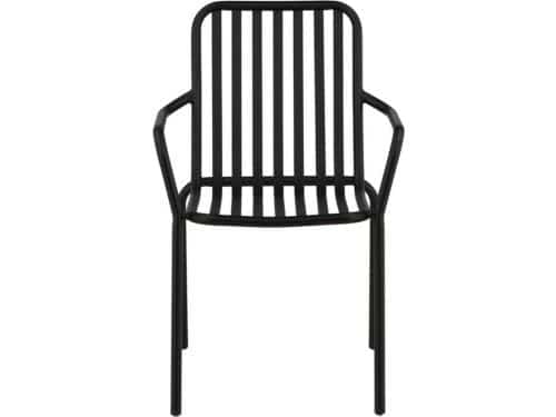 Peking tuinstoel stapelbaar zwart.