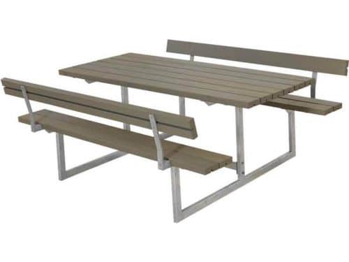 Picknicktafel vuren geimpregneerd - Basic - 2 rugleuningen grijsbruin