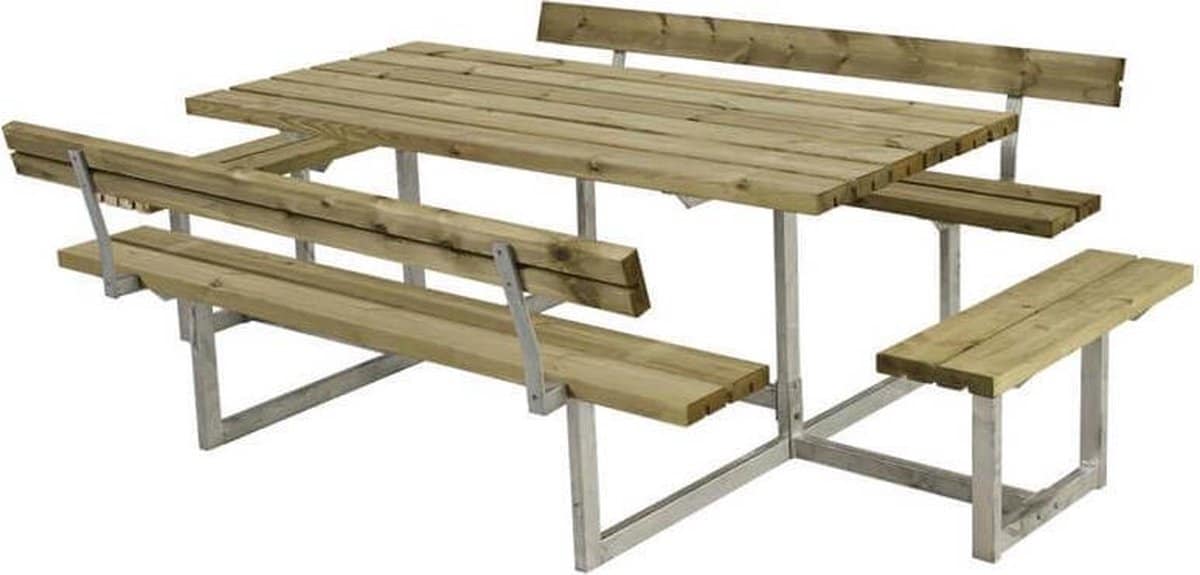 Picknicktafel vuren geimpregneerd – Basic – 4 banken 2 met