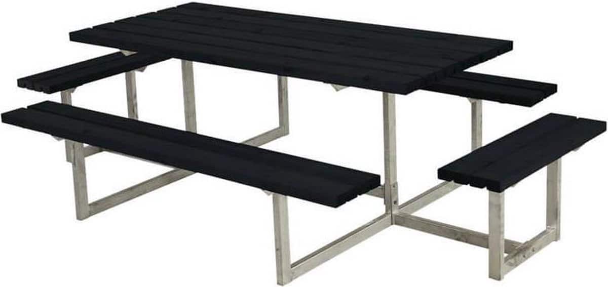 Picknicktafel vuren geimpregneerd – Basic – 4 banken zwart