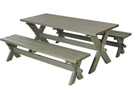 Picknicktafel vuren geimpregneerd - Nostalgi - grijsbruin - 76 x