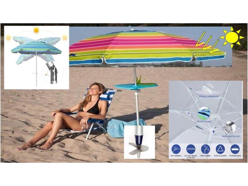 Pincho - LUXE ALUMINIUM STRANDPARASOL 200 & LANGE ZANDBOOR