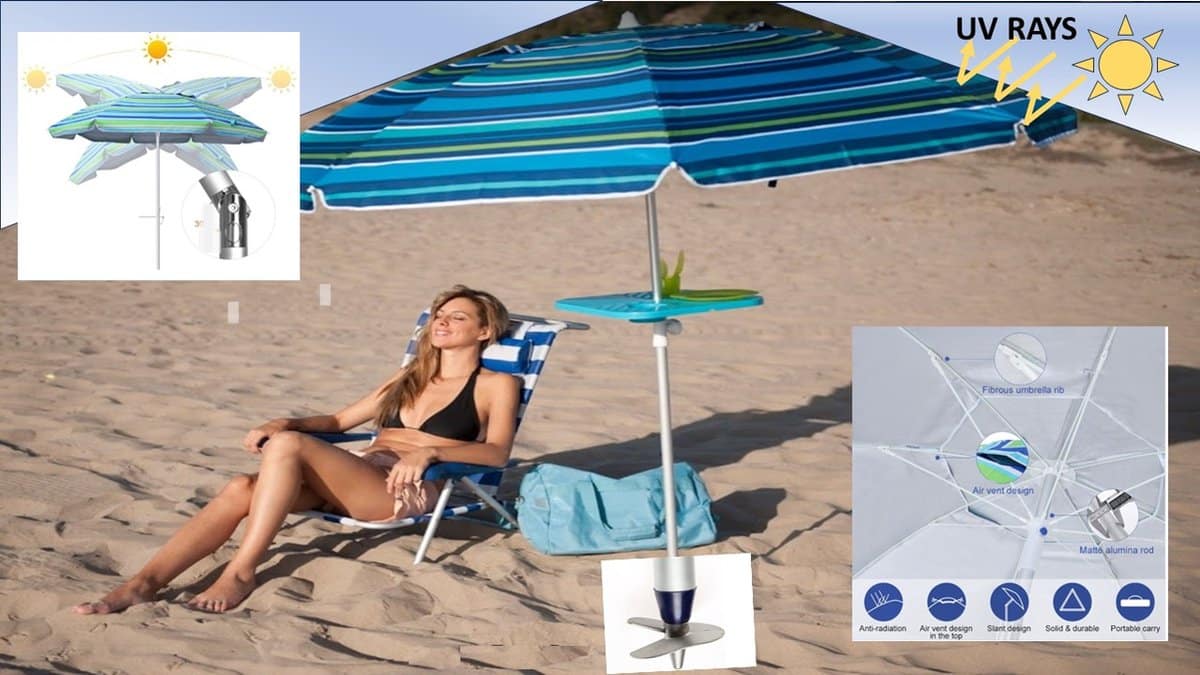 pincho luxe kleurrijke aluminium parasol model 200 licht