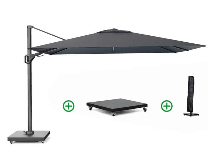 Platinum Challenger zweefparasol 2.6x3.5m T2 premium (incl. voet en hoes) faded black