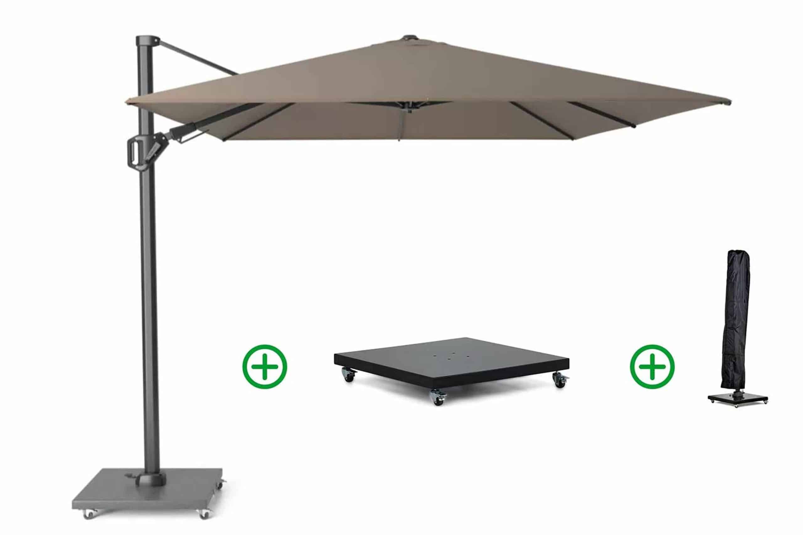 platinum challenger zweefparasol 3.5×2.6m t2 premium (incl. voet en hoes)