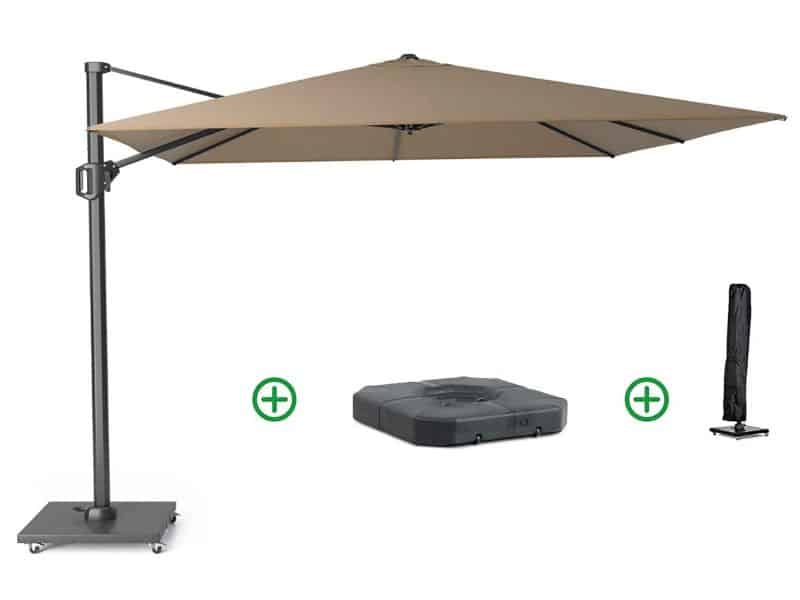Platinum Challenger zweefparasol 3x3m T1 (incl. voet + hoes) taupe