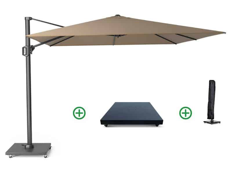 Platinum Challenger zweefparasol 3x3m T1 (incl. voet + hoes) taupe