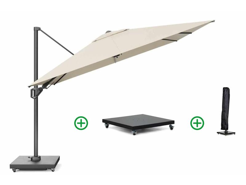 Platinum Challenger zweefparasol 3x3m T2 premium (incl. voet en hoes) champagne