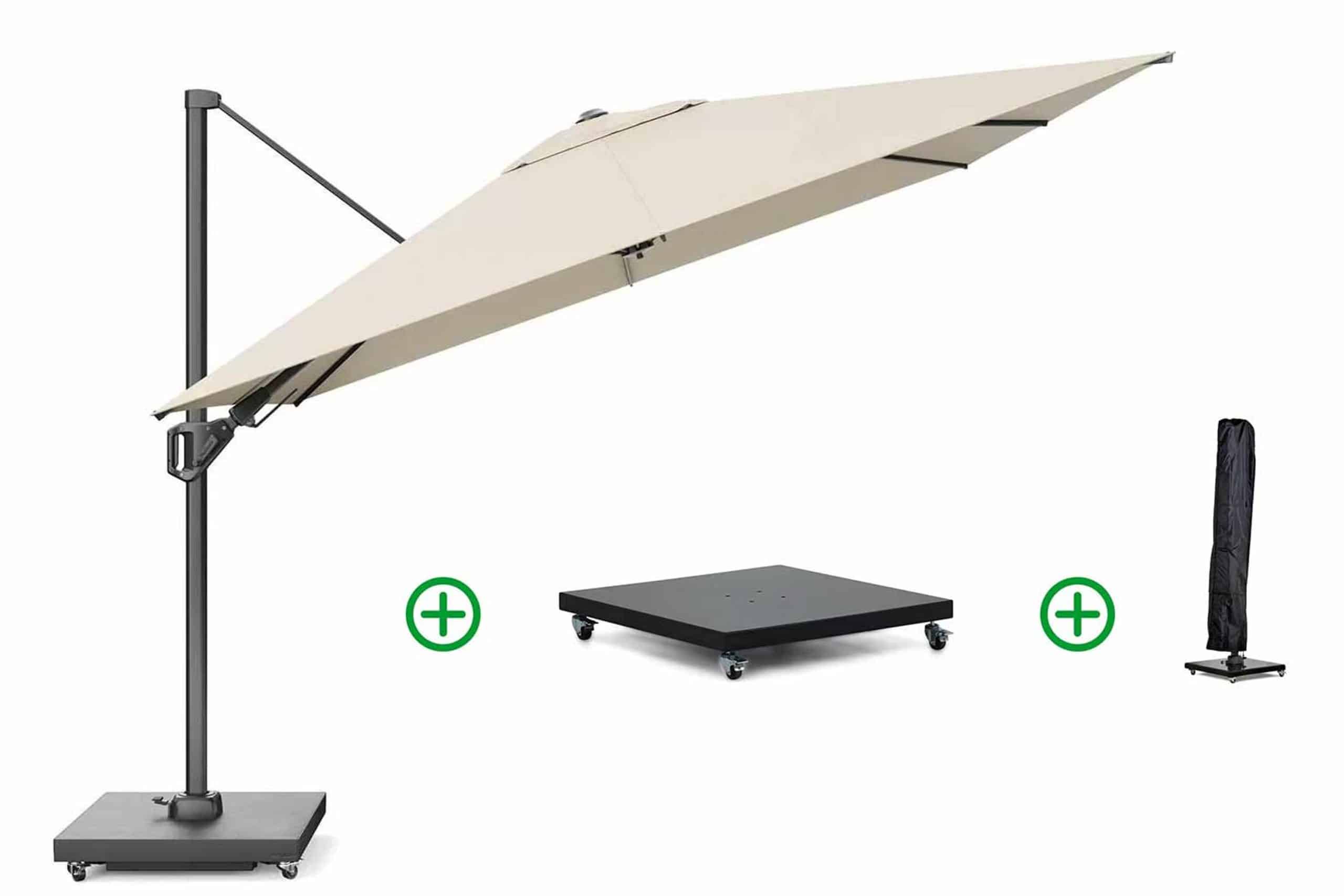 platinum challenger zweefparasol 3x3m t2 premium (incl. voet en hoes) champagne