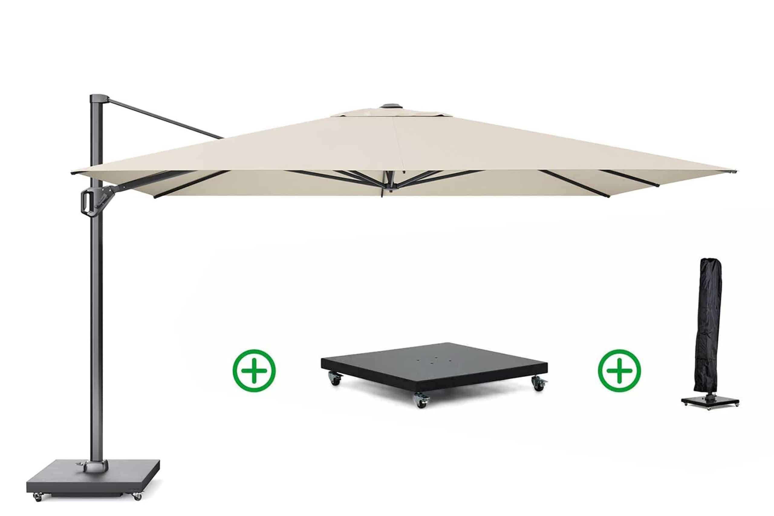 platinum challenger zweefparasol 4x3m t1 (incl. voet en hoes) champagne