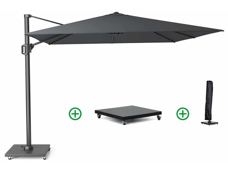 Platinum Challenger zweefparasol 4x3m T1 (incl. voet en hoes) faded black