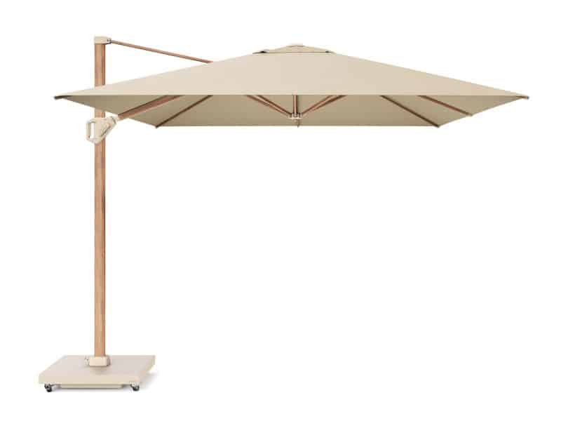 Platinum Challenger zweefparasol 4x3m T1 premium (excl. voet) teak look frame/Champagne