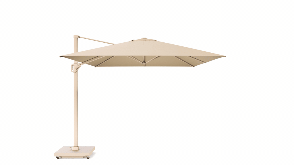 platinum challenger zweefparasol t1 premium 4×3 frame sandstone champagne doek