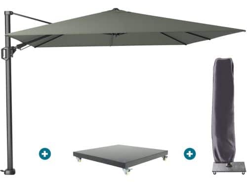 Platinum Challenger Zweefparasol T2 3x3 m - Olijf met Marbella