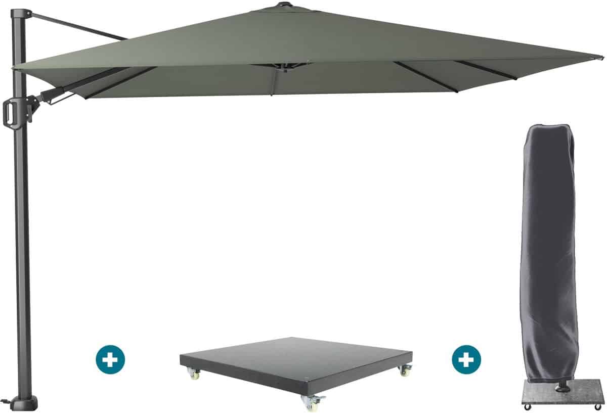 platinum challenger zweefparasol t2 3×3 m olijf met marbella