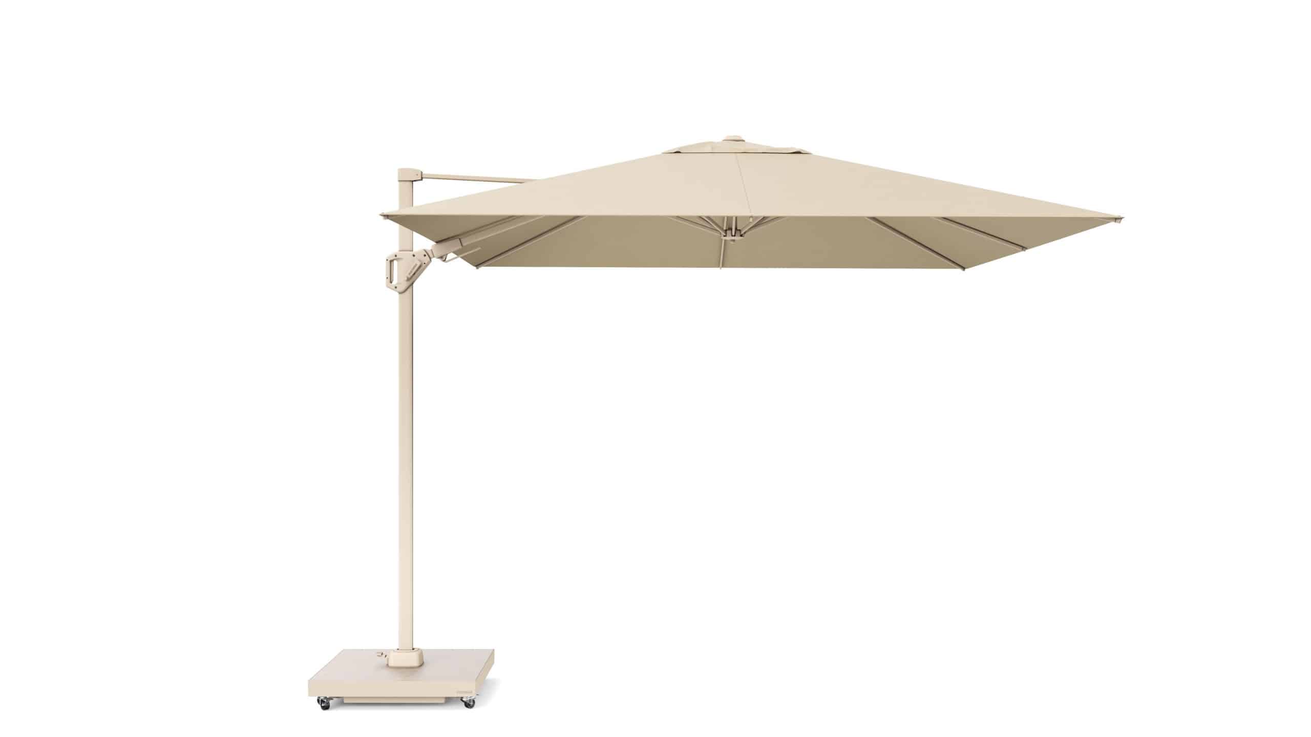 platinum challenger zweefparasol t2 premium 3×3 sandstone champagne