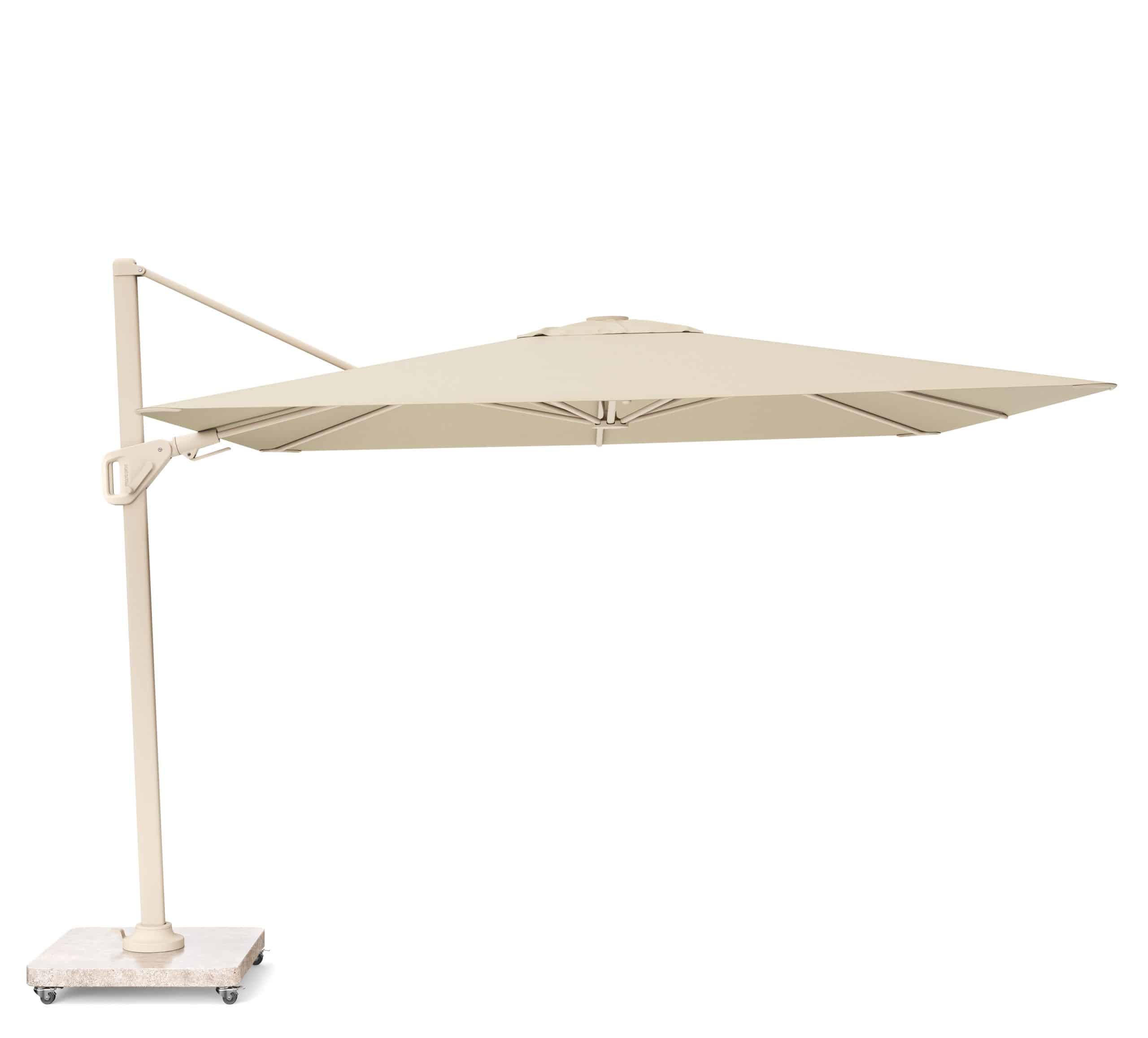 platinum nexus t2 zweefparasol 3 x 3 champagne sandstone doek