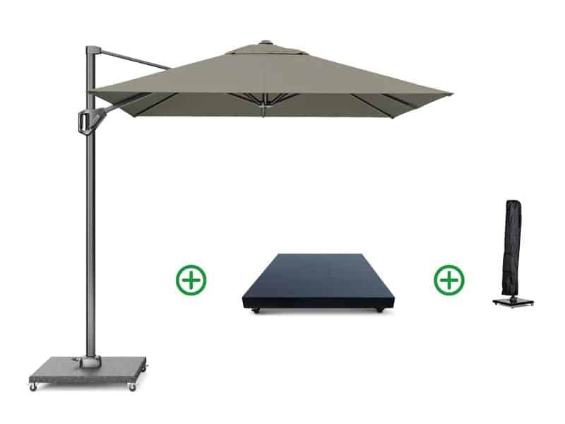 Platinum Voyager zweefparasol 2.5x2.5m T1 (incl .voet + hoes) taupe