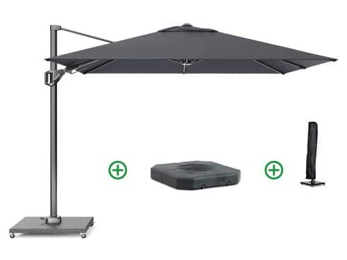 Platinum Voyager zweefparasol 2.7x2.7m T2 (incl. voet + hoes) faded black