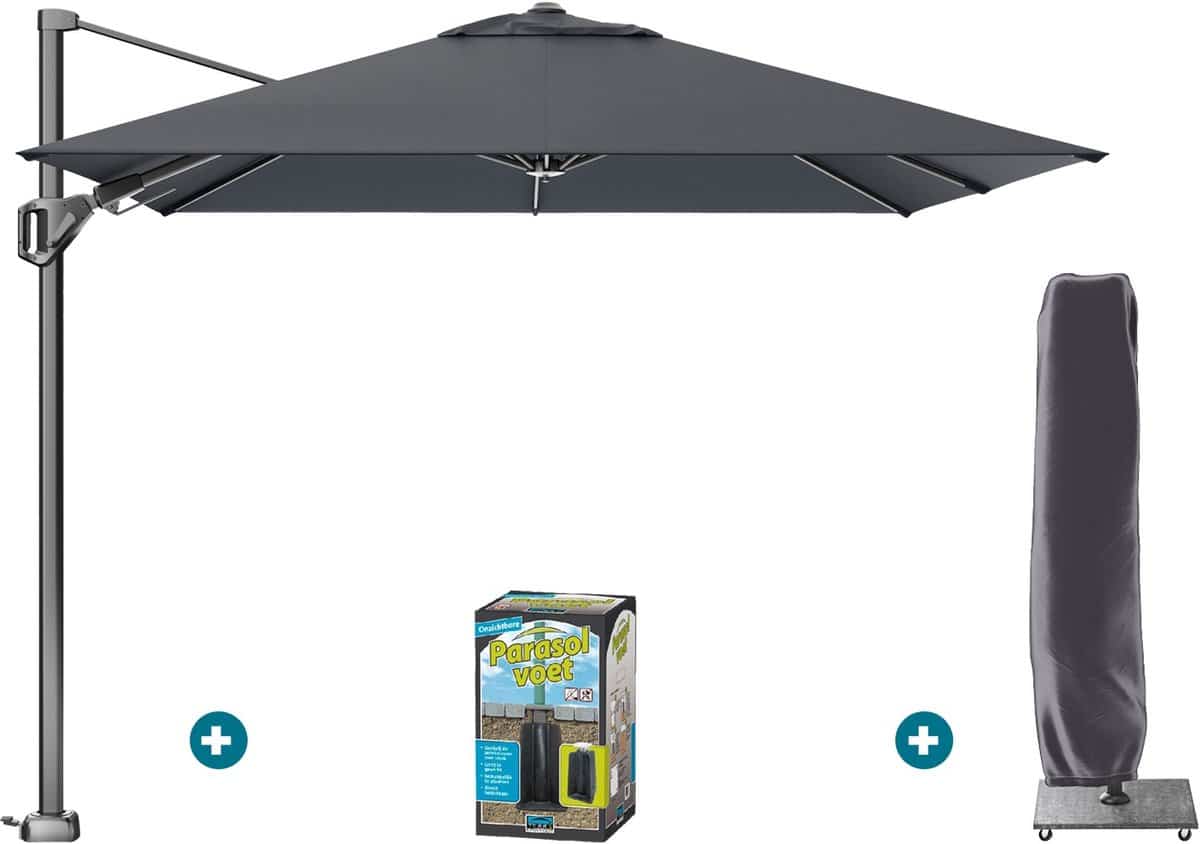 platinum voyager zweefparasol t2 2,7×2,7 m. faded black met